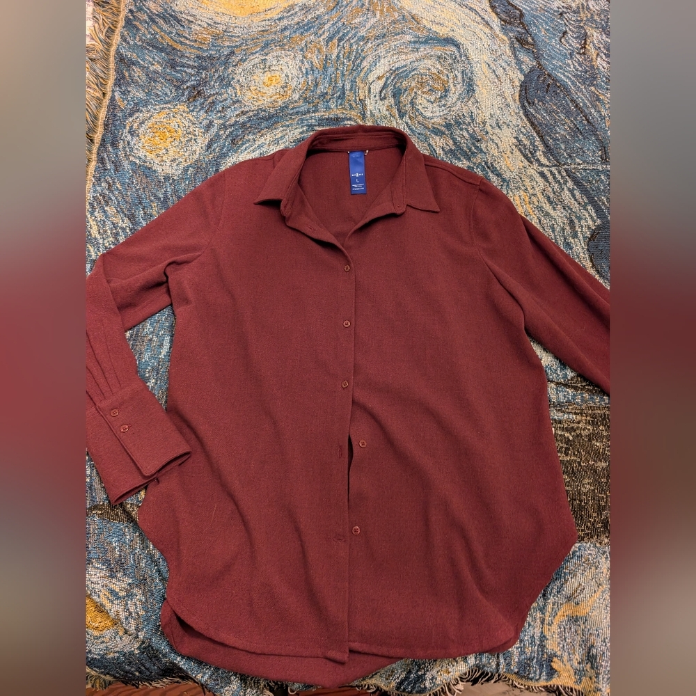 Kit Ace Burgundy Button-Up Shirt
